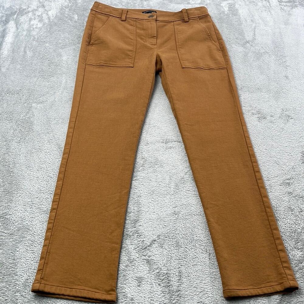 Eileen Fisher 4, XS, Organic Cotton Camel Carmel Tan Casual,‎ Slim Stretch Pants
